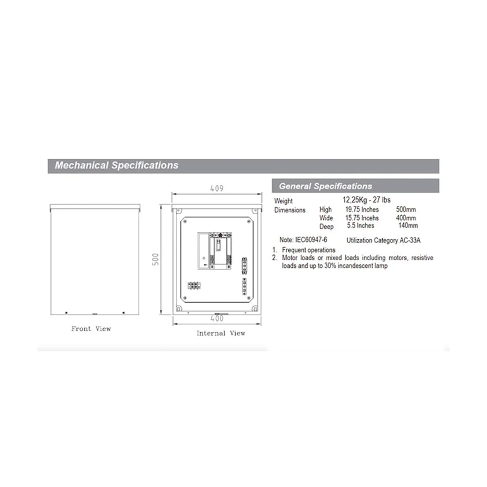 Power Master TCS3P150-22 Transfer Switch
