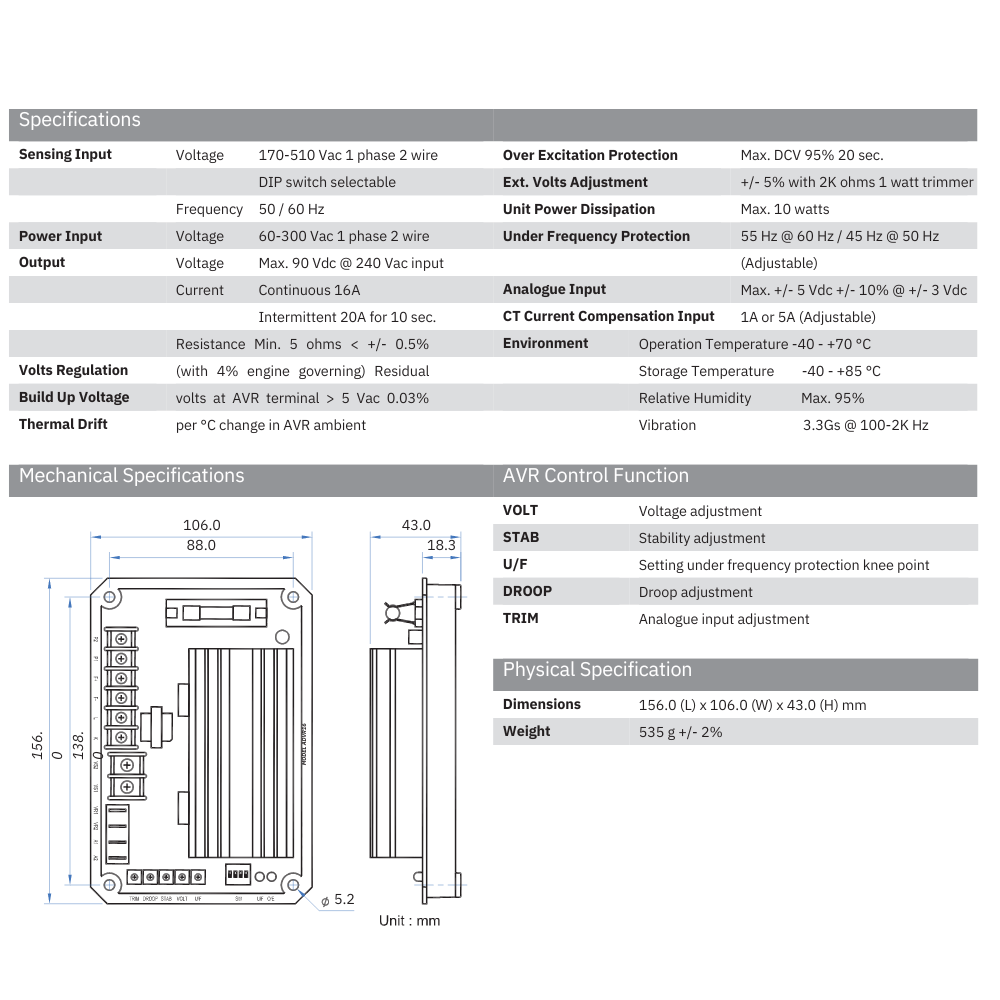 Power Master ADVR-16 Digital Voltage Regulator